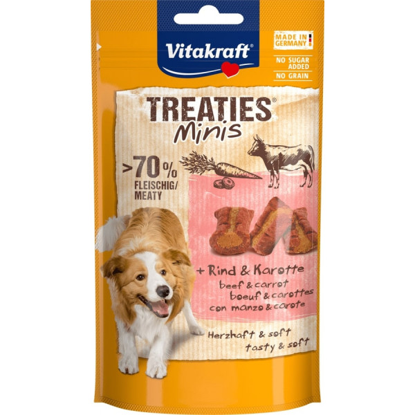 Vitakraft 48 gr Treaties Minis Sığır Eti ve Havuçlu Yumuşak | Köpek Atıştırmalık Ödül Maması